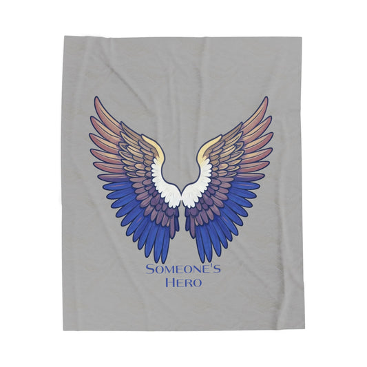 “Someone’s Hero” Angel Wings Organ Donor Memorial Comfort Blanket, Organ Donation Memorial Blanket, Veleveteen Plush