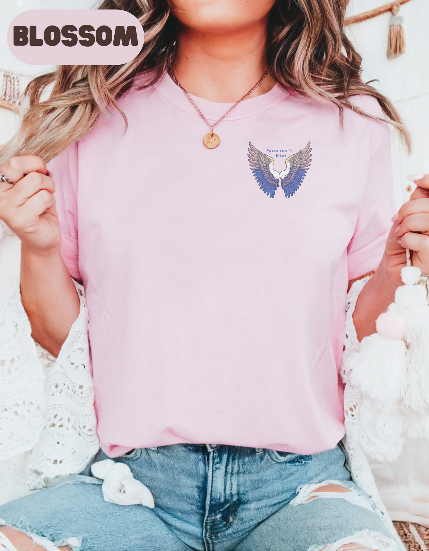 Someone’s Hero Organ Donation T-Shirt, Angel Wings Design