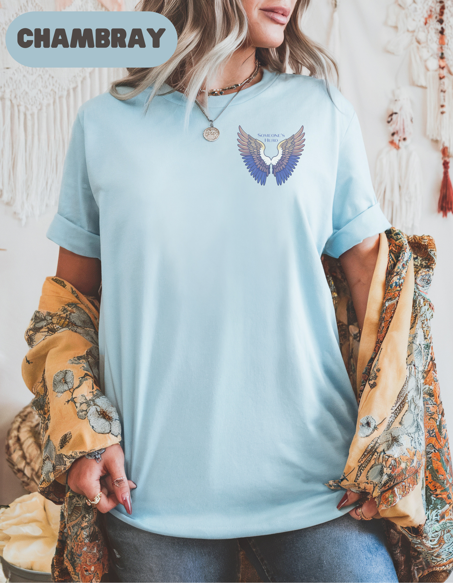 Someone’s Hero Organ Donation T-Shirt, Angel Wings Design