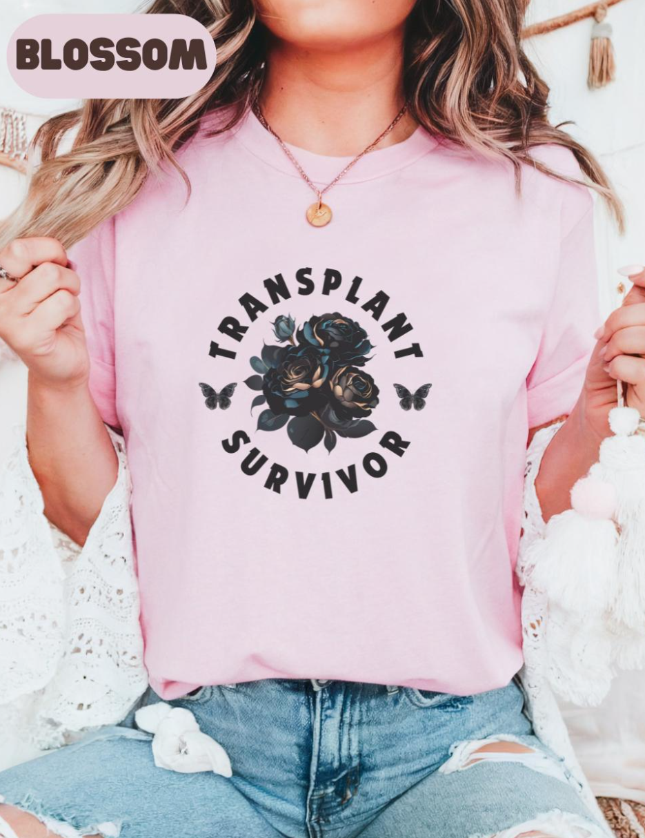 Black Rose Butterfly Transplant Survivor Gift, Organ Donation Shirt, Organ Transplant Shirt, Donate Life Tee, Transplant Awareness Shirt, Kidney Liver Lung Heart