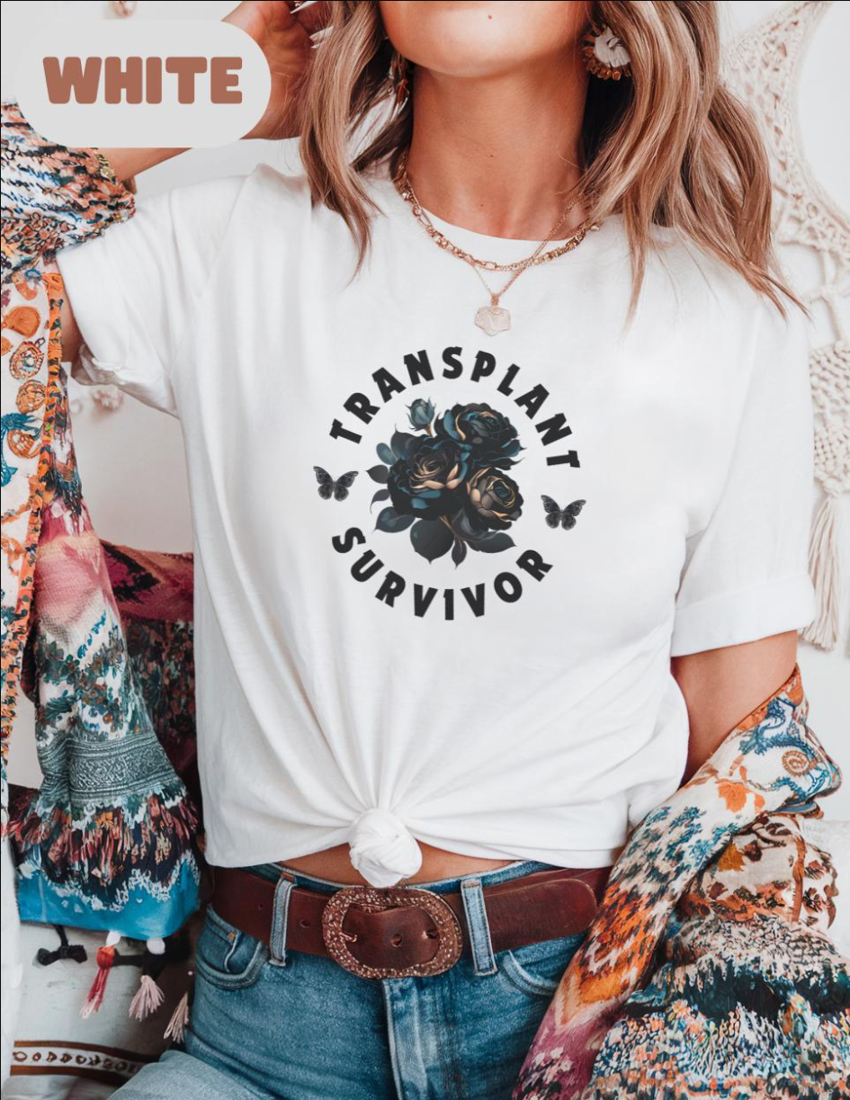 Black Rose Butterfly Transplant Survivor Gift, Organ Donation Shirt, Organ Transplant Shirt, Donate Life Tee, Transplant Awareness Shirt, Kidney Liver Lung Heart