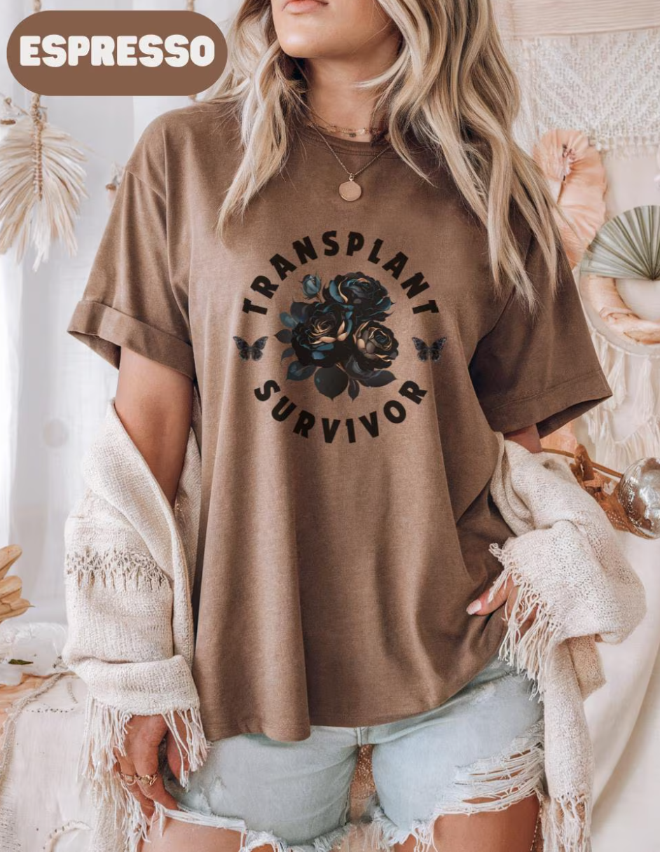 Black Rose Butterfly Transplant Survivor Gift, Organ Donation Shirt, Organ Transplant Shirt, Donate Life Tee, Transplant Awareness Shirt, Kidney Liver Lung Heart