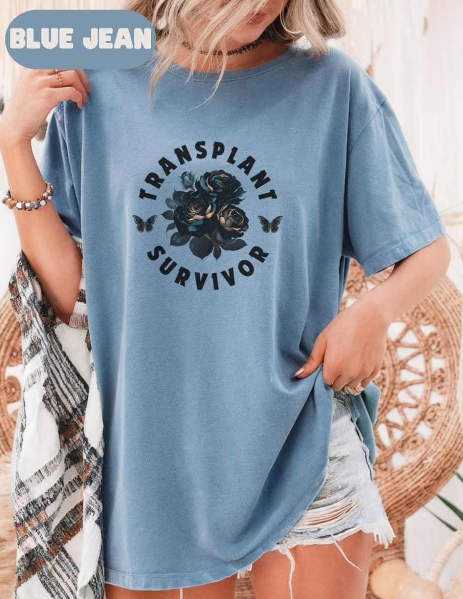 Black Rose Butterfly Transplant Survivor Gift, Organ Donation Shirt, Organ Transplant Shirt, Donate Life Tee, Transplant Awareness Shirt, Kidney Liver Lung Heart