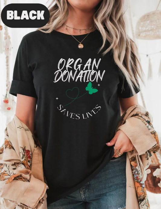 Organ Donation Saves Lives Green Butterfly Shirt, Organ Transplant Shirt, Donate Life Tee, Transplant Awareness Shirt, Transplant Survivor Gift, Kidney Liver Lung Heart