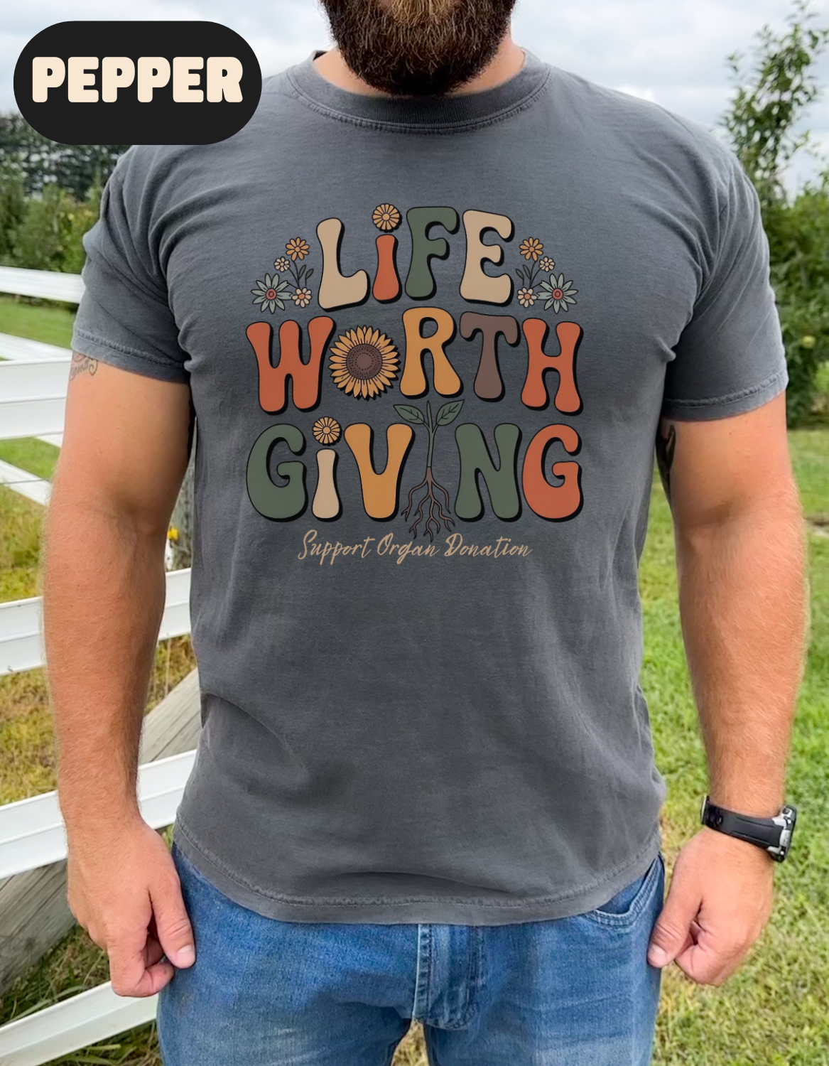 Life Worth Giving Organ Donation Shirt, Donate Life Tee, Comfort Colors Boho Transplant Shirt, Support Organ Donation Gift, Green Ribbon