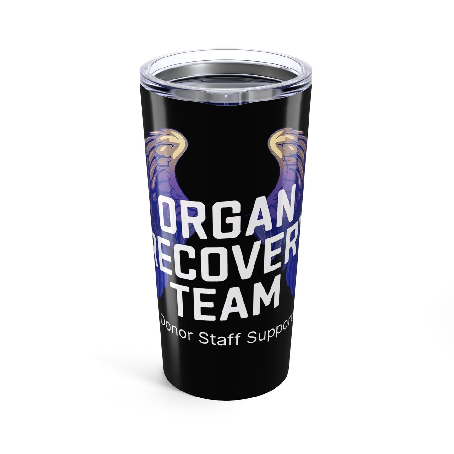 Organ Recovery Team Support with Angel Wings, 20oz Insulated Stainless Steel Tumbler, Travel Mug