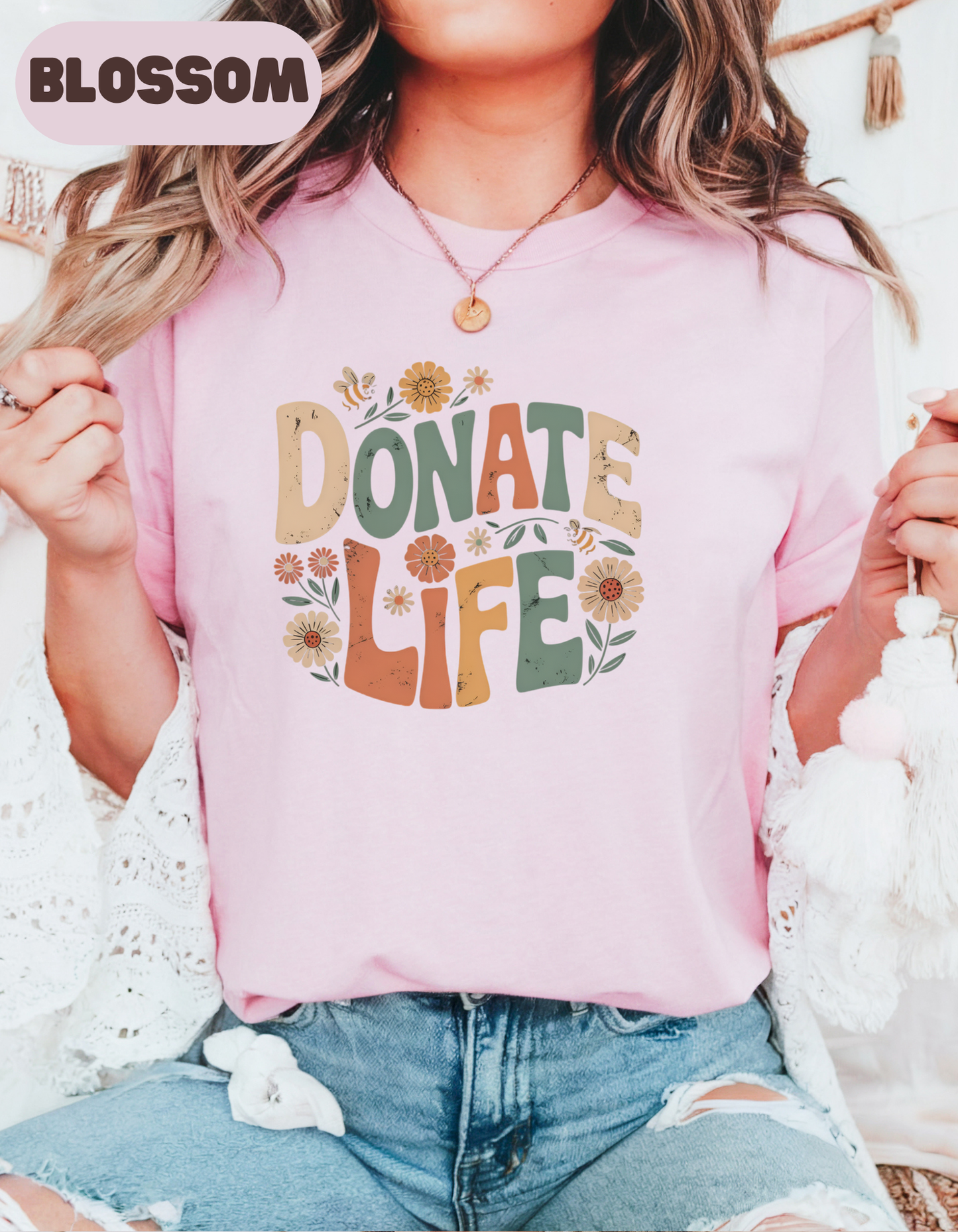 Boho Donate Life Shirt, Organ Donation Shirt, Organ Donor, Organ Transplant, Heart, Liver, Kidney, Lung, Eye, Living Donor, Gift For Nurse