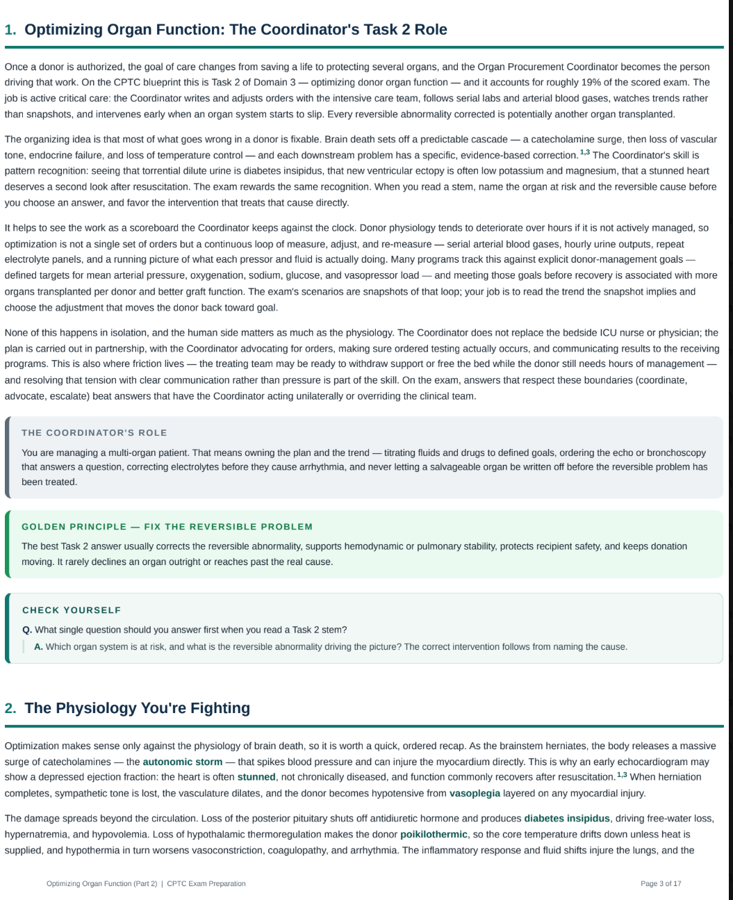 Donor Management: Optimizing Organ Function Study Guide (2026 Edition)