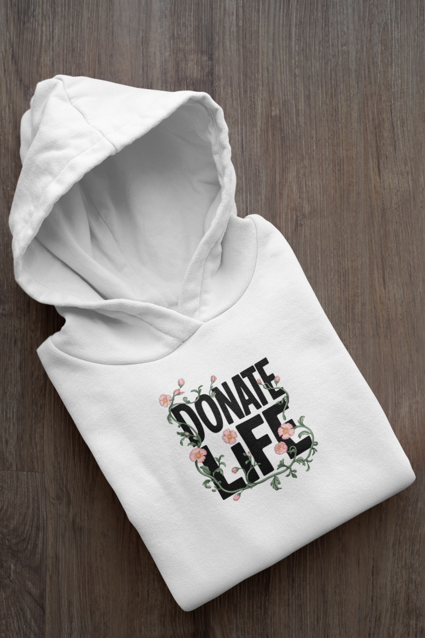 Floral Donate Life Hoodie, Organ Donation Sweatshirt