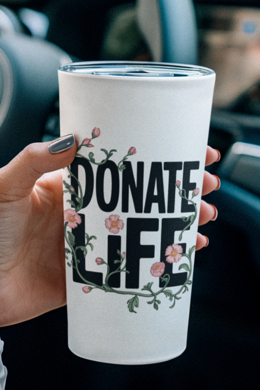 Floral Donate Life Insulated Tumbler 20oz, Organ Donation Mug