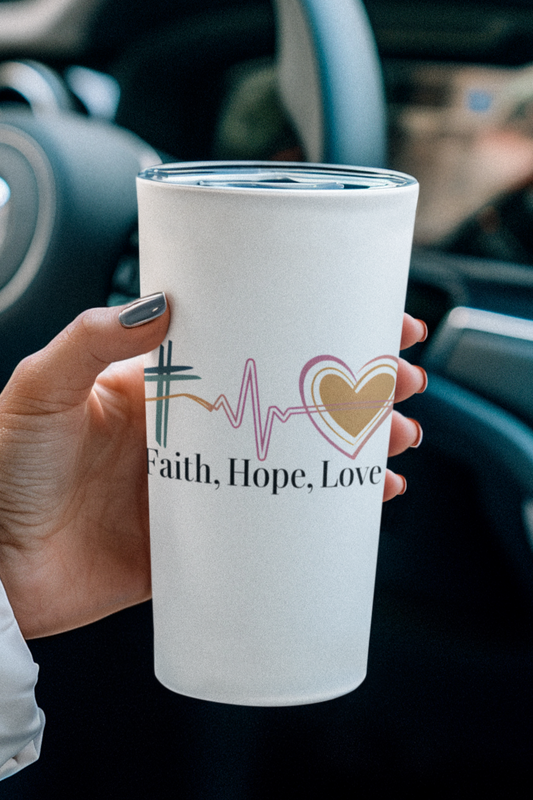 Faith Hope Love, Inspirational 20oz Stainless Steel Tumbler