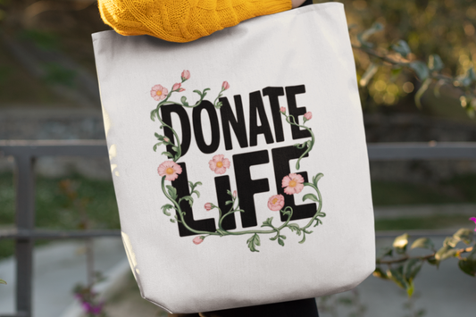 Floral Donate Life Tote Bag