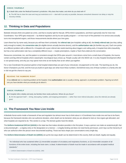Page 12 preview covering data, populations, and donation frameworks