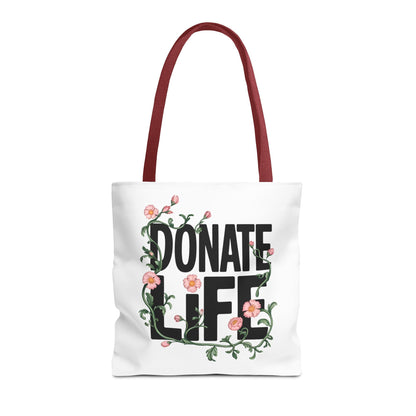 Floral Donate Life Tote Bag