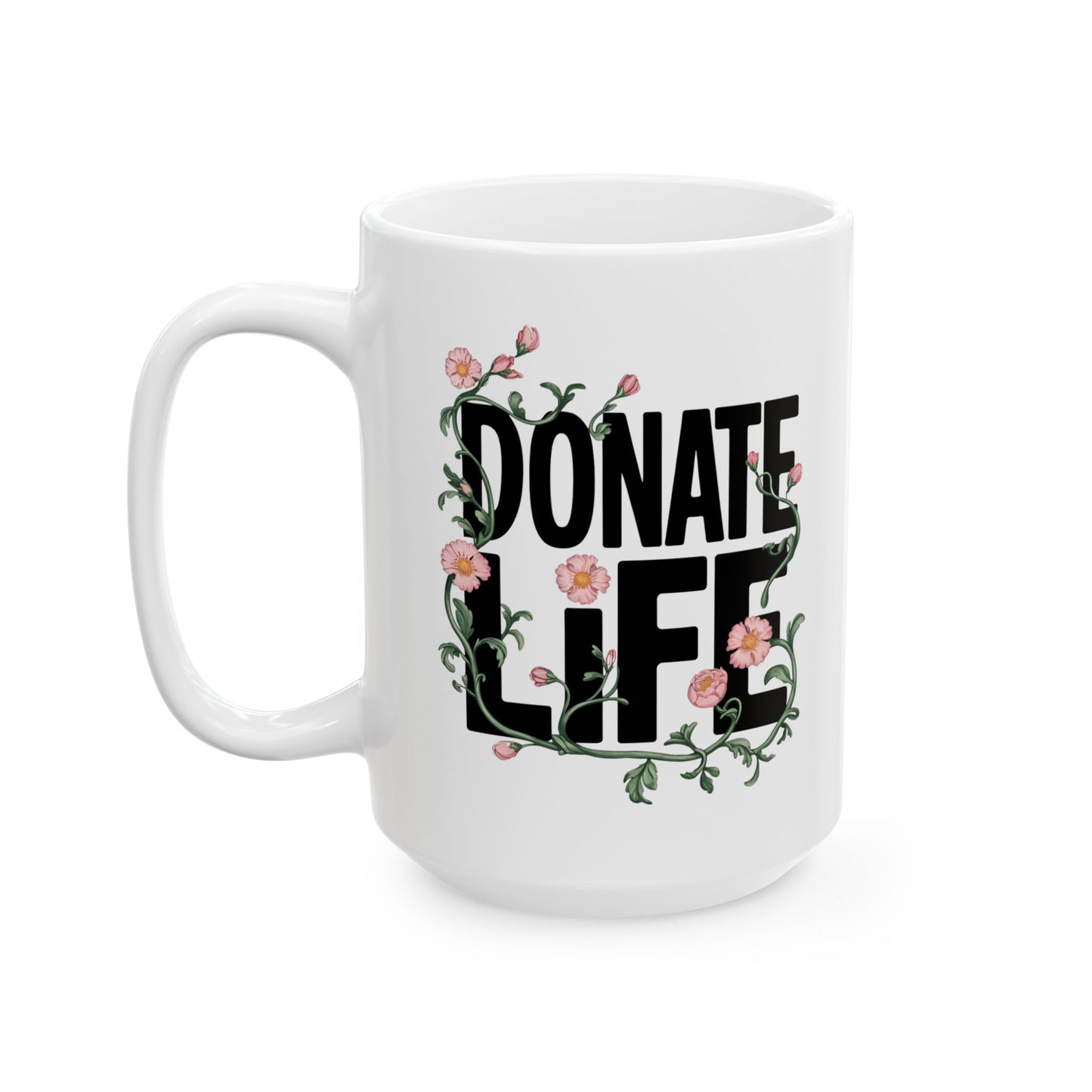 Floral Donate Life Mug, Organ Donation Gift