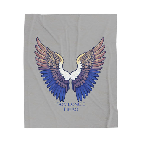 “Someone’s Hero” Angel Wings Organ Donor Memorial Comfort Blanket, Organ Donation Memorial Blanket, Veleveteen Plush