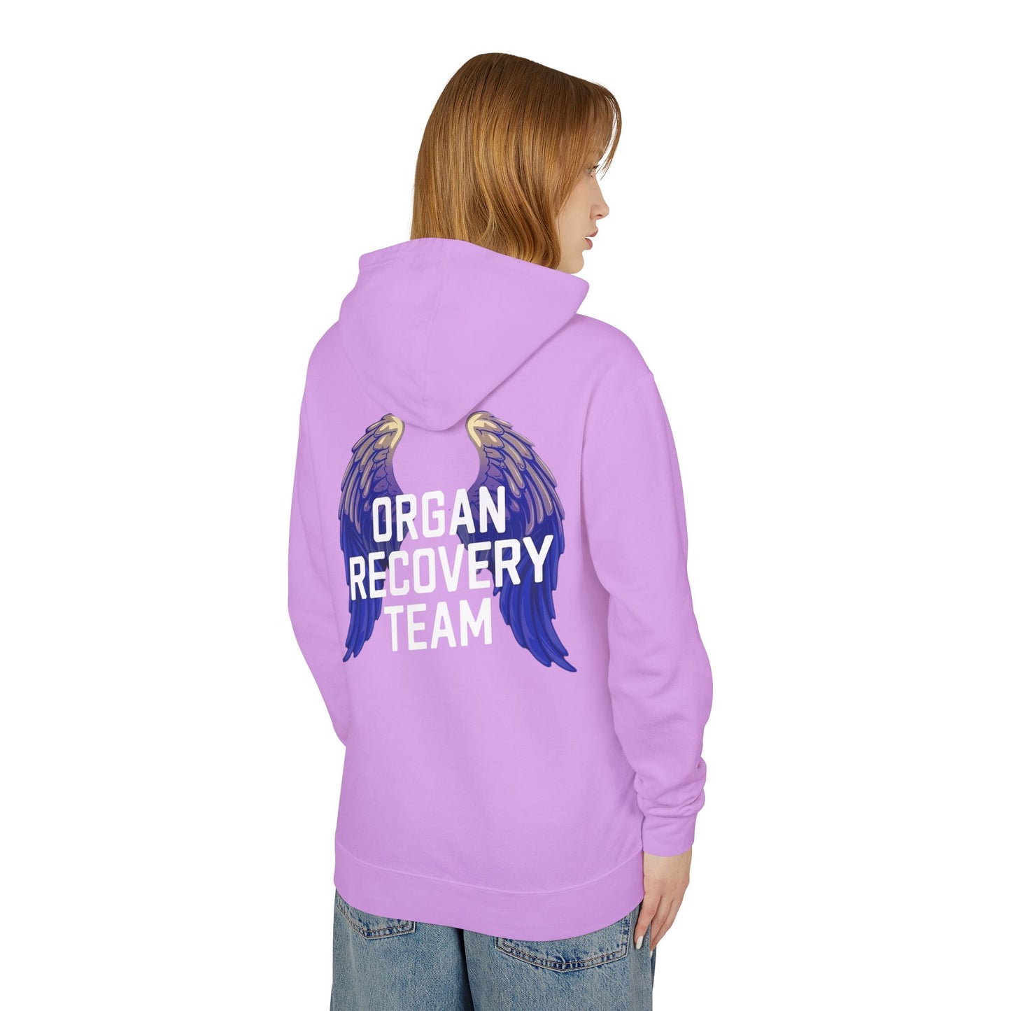 Organ Recovery Team Comfort Colors Hoodie Sweatshirt, Angel Wings