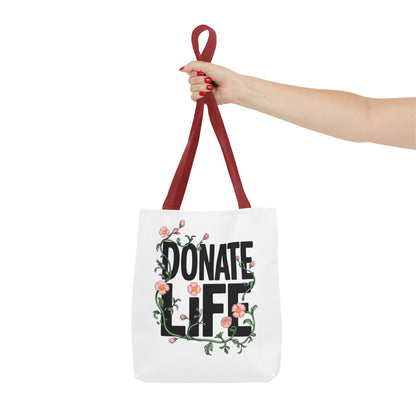 Floral Donate Life Tote Bag