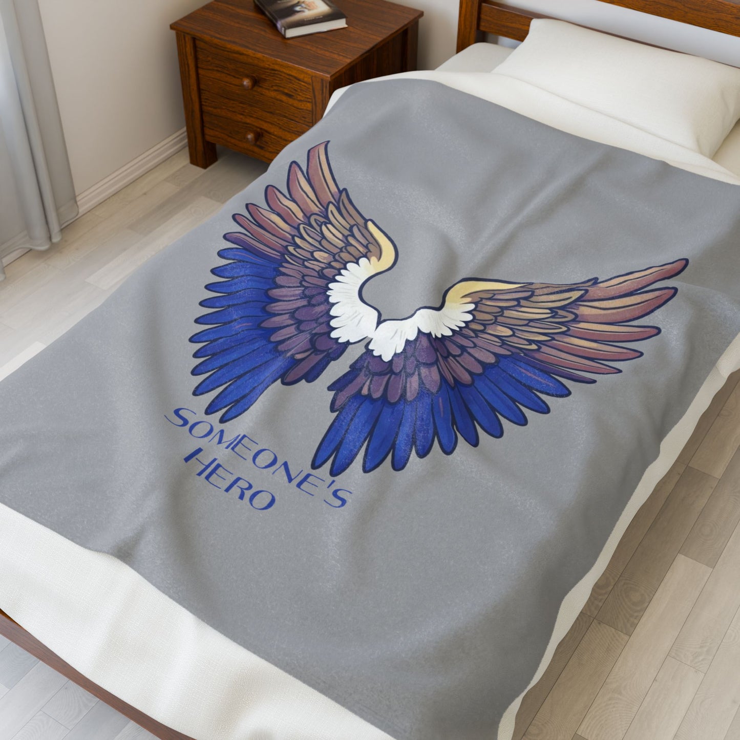 “Someone’s Hero” Angel Wings Organ Donor Memorial Comfort Blanket, Organ Donation Memorial Blanket, Veleveteen Plush