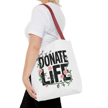 Floral Donate Life Tote Bag