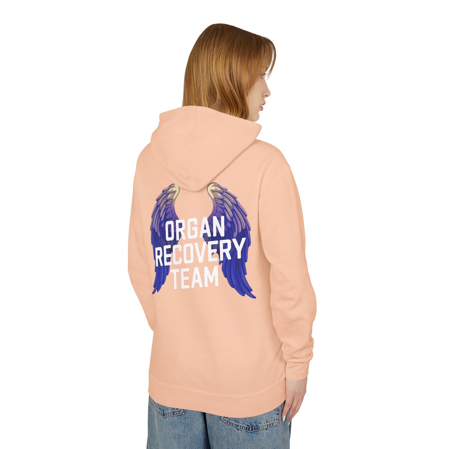 Organ Recovery Team Comfort Colors Hoodie Sweatshirt, Angel Wings