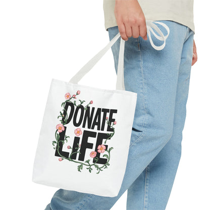 Floral Donate Life Tote Bag