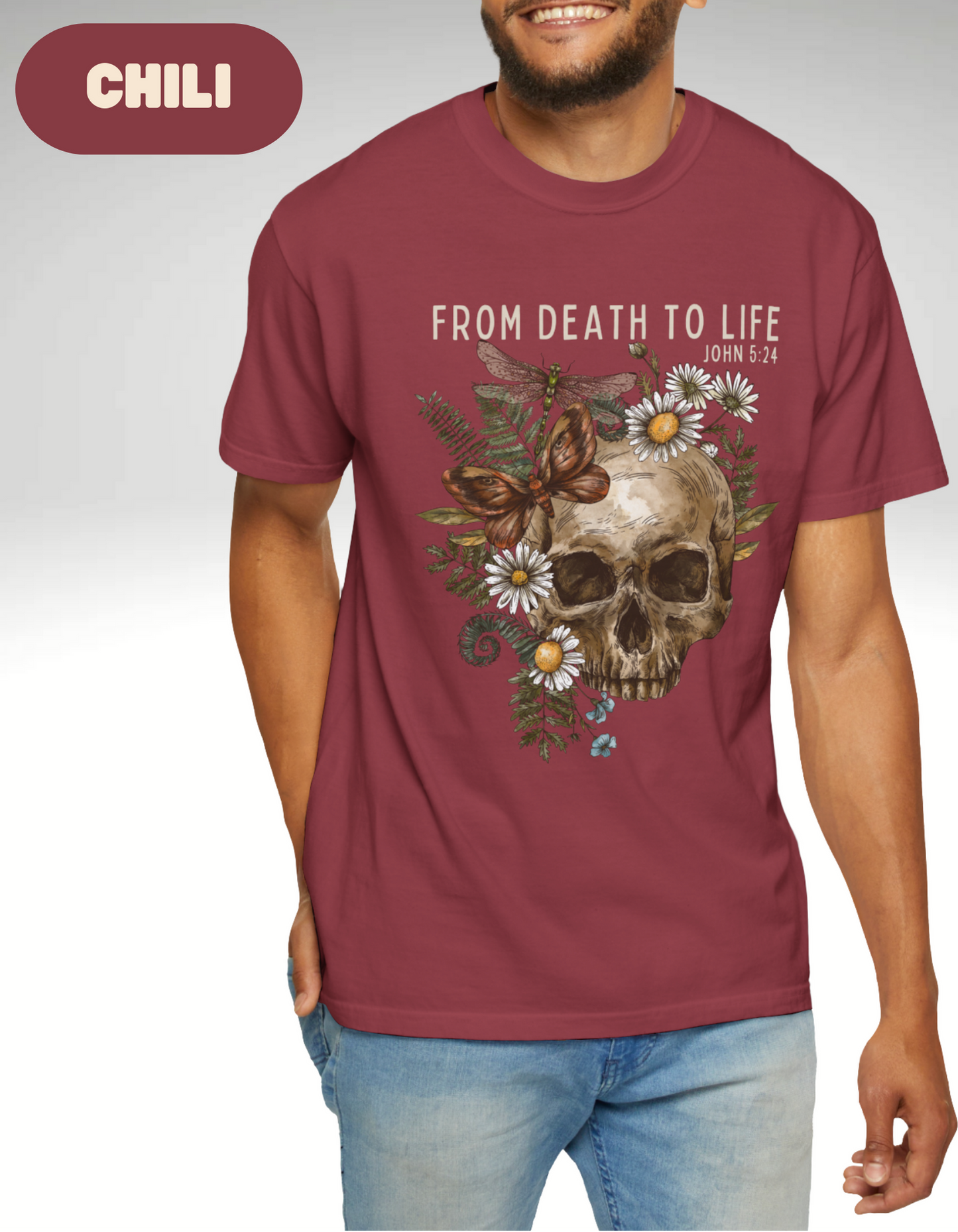 From Death to Life Comfort Colors Shirt, Bible Verse Organ Transplant Shirt