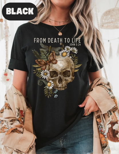 From Death to Life Comfort Colors Shirt, Bible Verse Organ Transplant Shirt