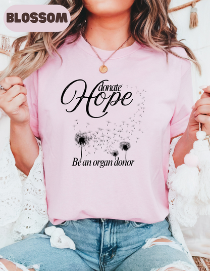 Donate Hope Shirt, Be an Organ Donor, Comfort Colors® Transplant Gift, Organ Donation Tee, Green Ribbon Shirt, Donate Life Awareness