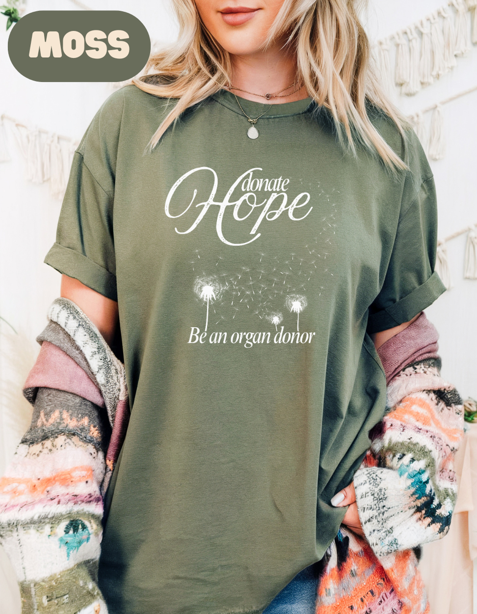 Donate Hope Shirt, Be an Organ Donor, Comfort Colors® Transplant Gift, Organ Donation Tee, Green Ribbon Shirt, Donate Life Awareness
