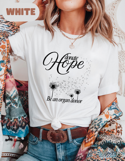Donate Hope Shirt, Be an Organ Donor, Comfort Colors® Transplant Gift, Organ Donation Tee, Green Ribbon Shirt, Donate Life Awareness