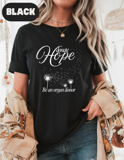 Donate Hope Shirt, Be an Organ Donor, Comfort Colors® Transplant Gift, Organ Donation Tee, Green Ribbon Shirt, Donate Life Awareness
