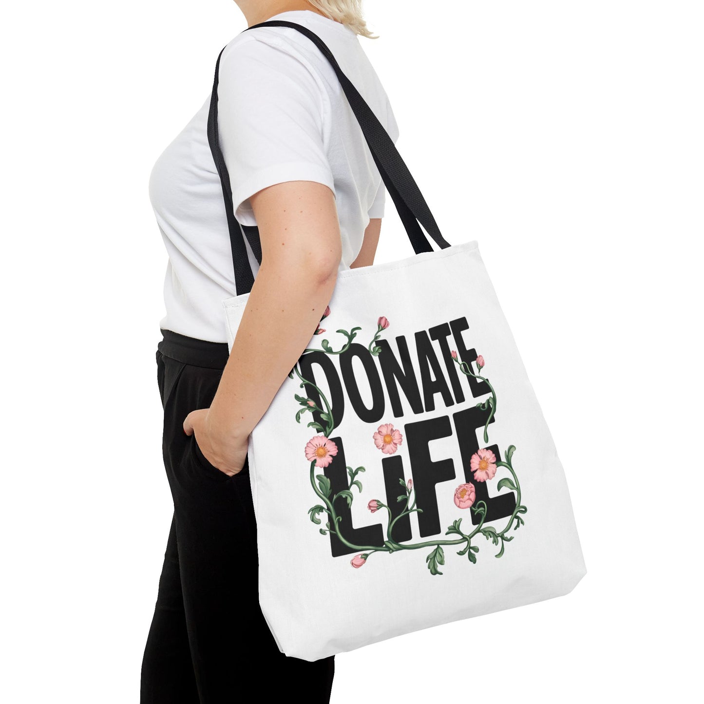 Floral Donate Life Tote Bag