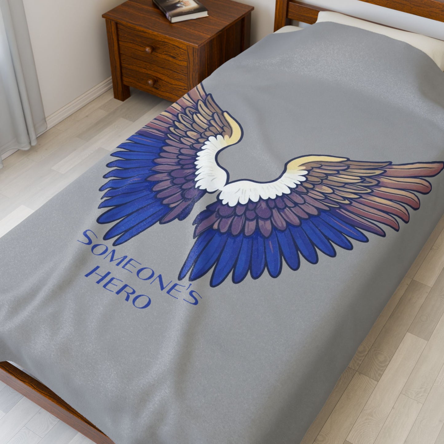 “Someone’s Hero” Angel Wings Organ Donor Memorial Comfort Blanket, Organ Donation Memorial Blanket, Veleveteen Plush