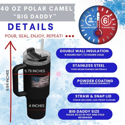 CPTC Certified, Coordinating Miracles, Polar Camel Insulated Travel Mug, 40oz