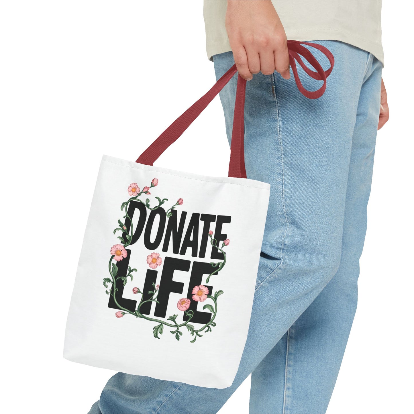 Floral Donate Life Tote Bag