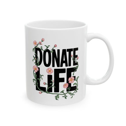 Floral Donate Life Mug, Organ Donation Gift