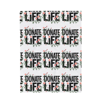 Floral Donate Life Pattern Comfort Blanket, Velveteen Plush Blanket