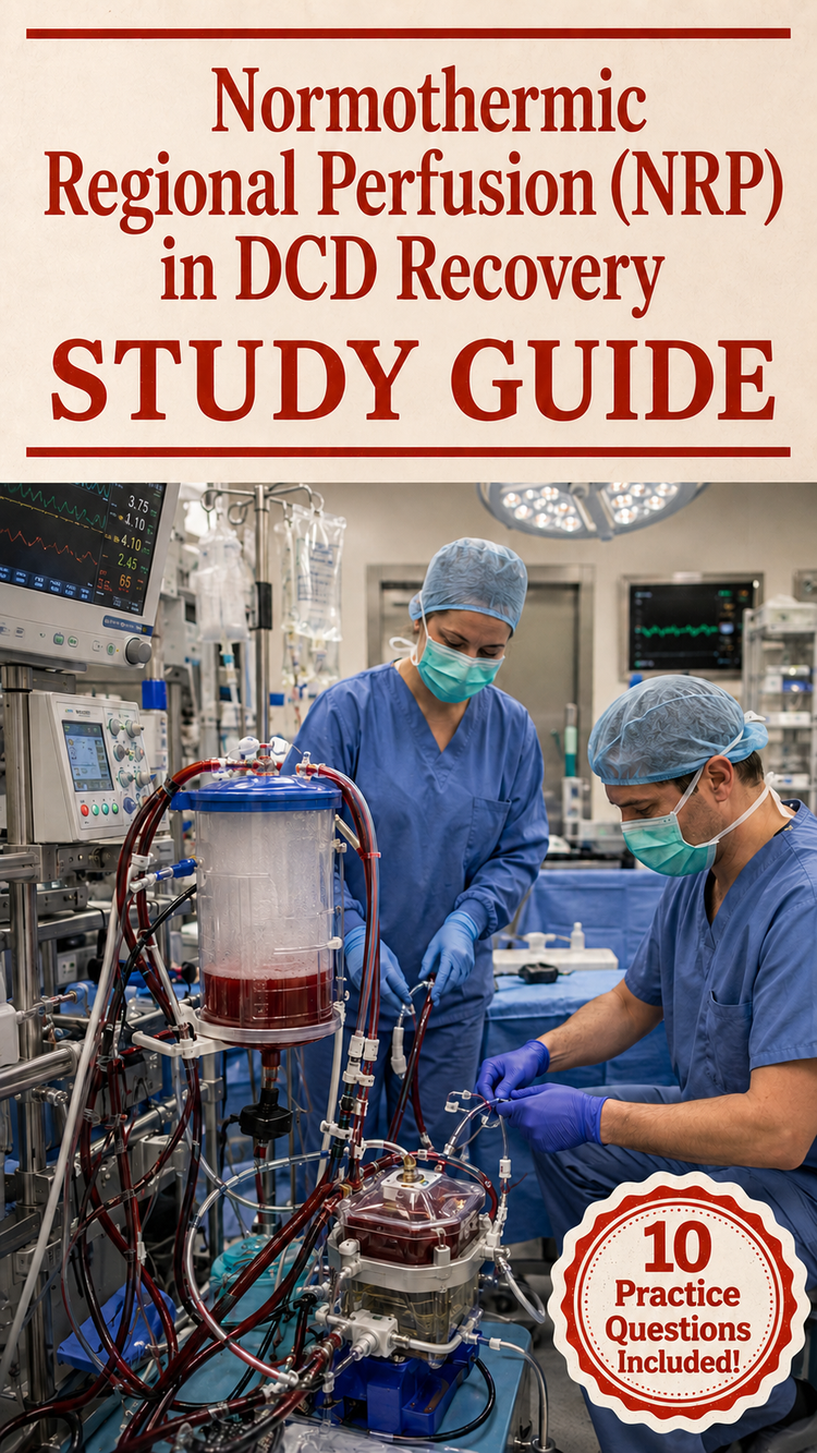 Normothermic Regional Perfusion (NRP) in DCD Recovery - Study Guide (2026 Edition)
