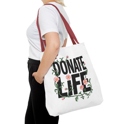 Floral Donate Life Tote Bag