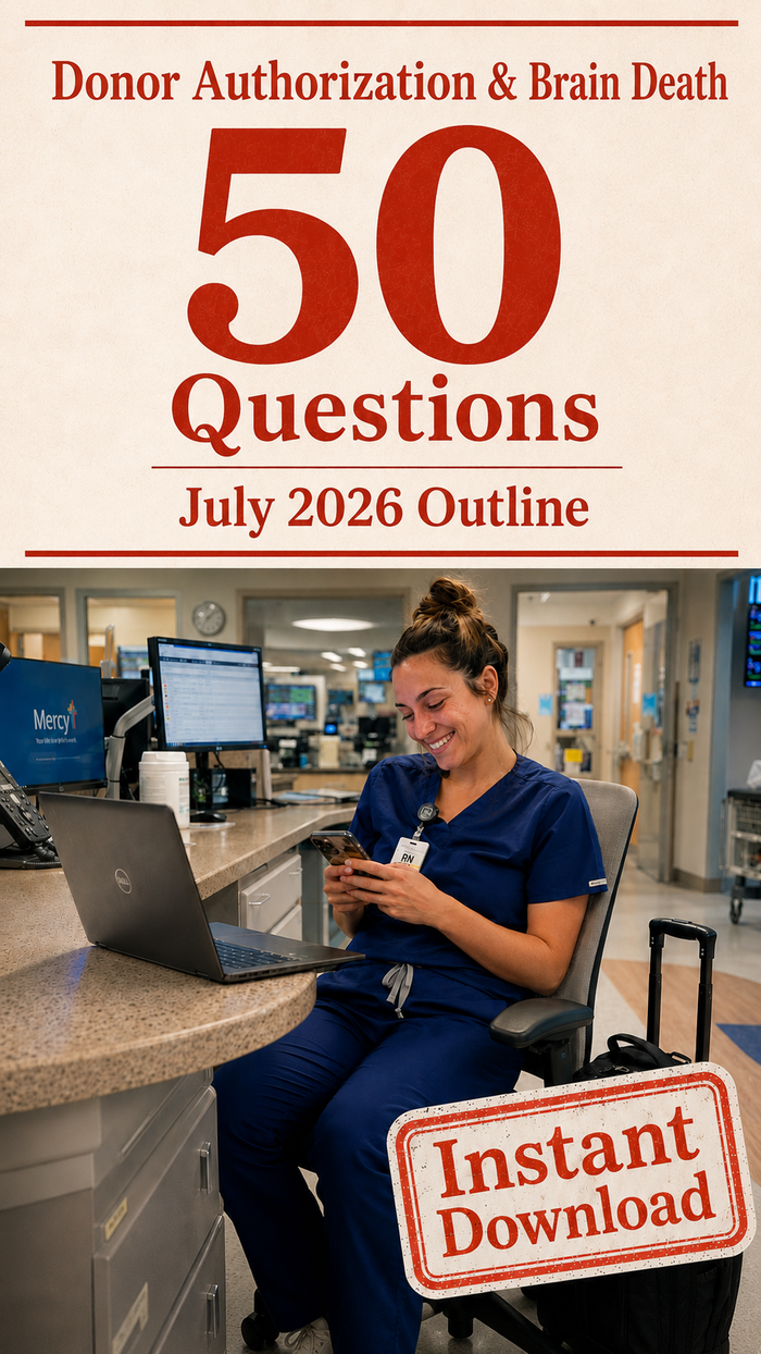 Donor Authorization & Brain Death - 50 CPTC Exam Practice Questions (July 2026 Edition)