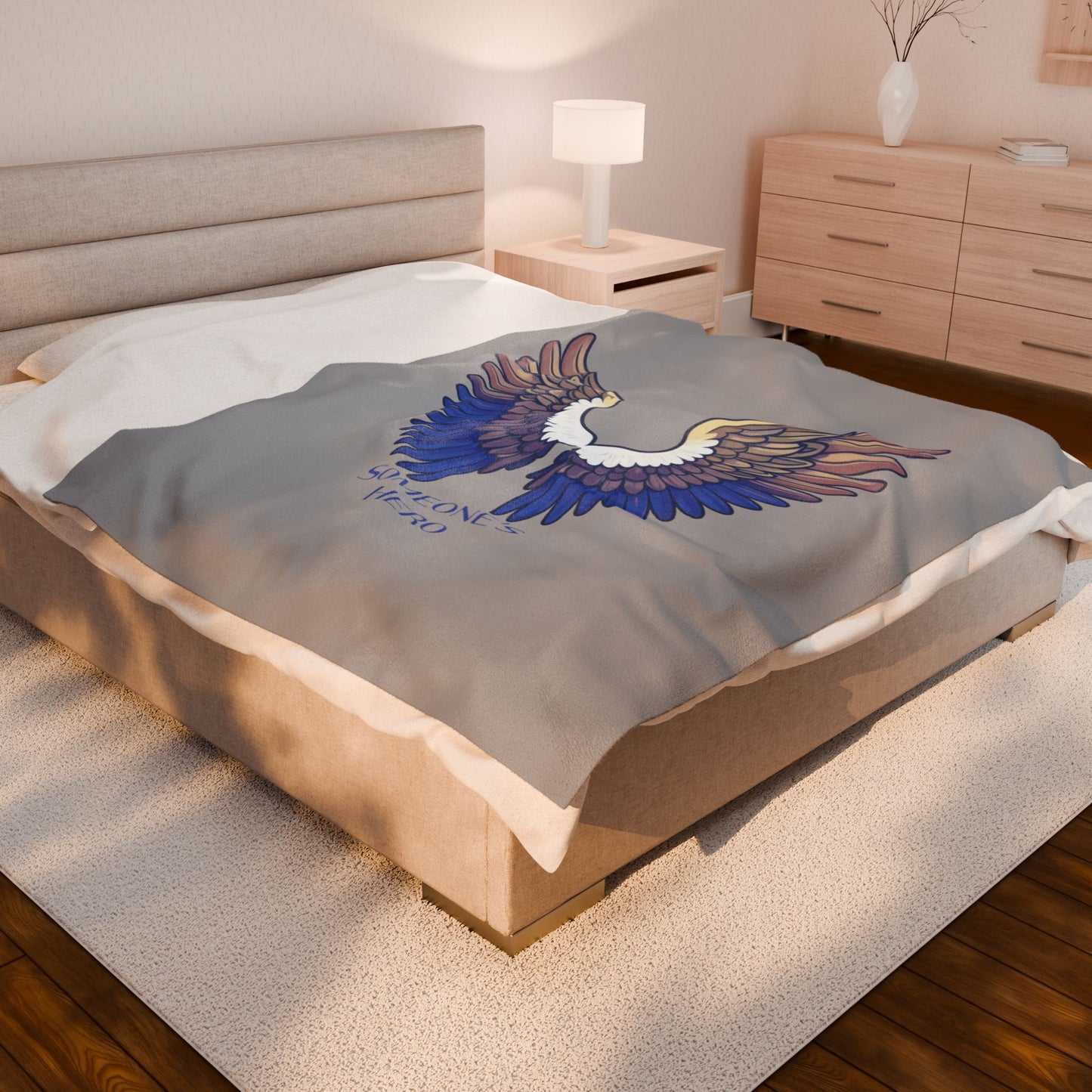 “Someone’s Hero” Angel Wings Organ Donor Memorial Comfort Blanket, Organ Donation Memorial Blanket, Veleveteen Plush