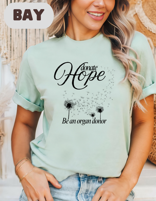 Donate Hope Shirt, Be an Organ Donor, Comfort Colors® Transplant Gift, Organ Donation Tee, Green Ribbon Shirt, Donate Life Awareness