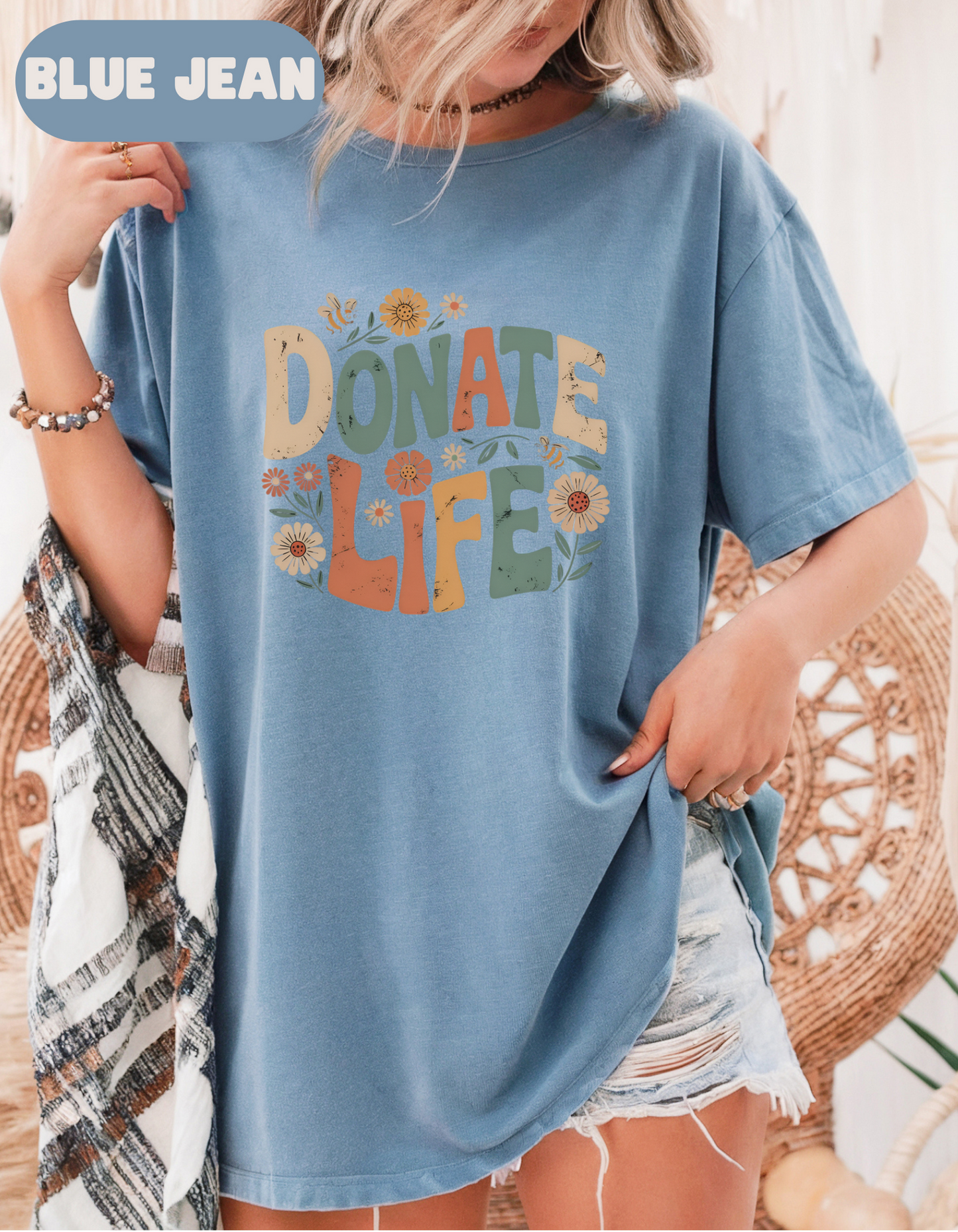 Boho Donate Life Shirt, Organ Donation Shirt, Organ Donor, Organ Transplant, Heart, Liver, Kidney, Lung, Eye, Living Donor, Gift For Nurse