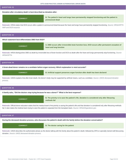 Donor Authorization & Brain Death - 50 CPTC Exam Practice Questions (July 2026 Edition)