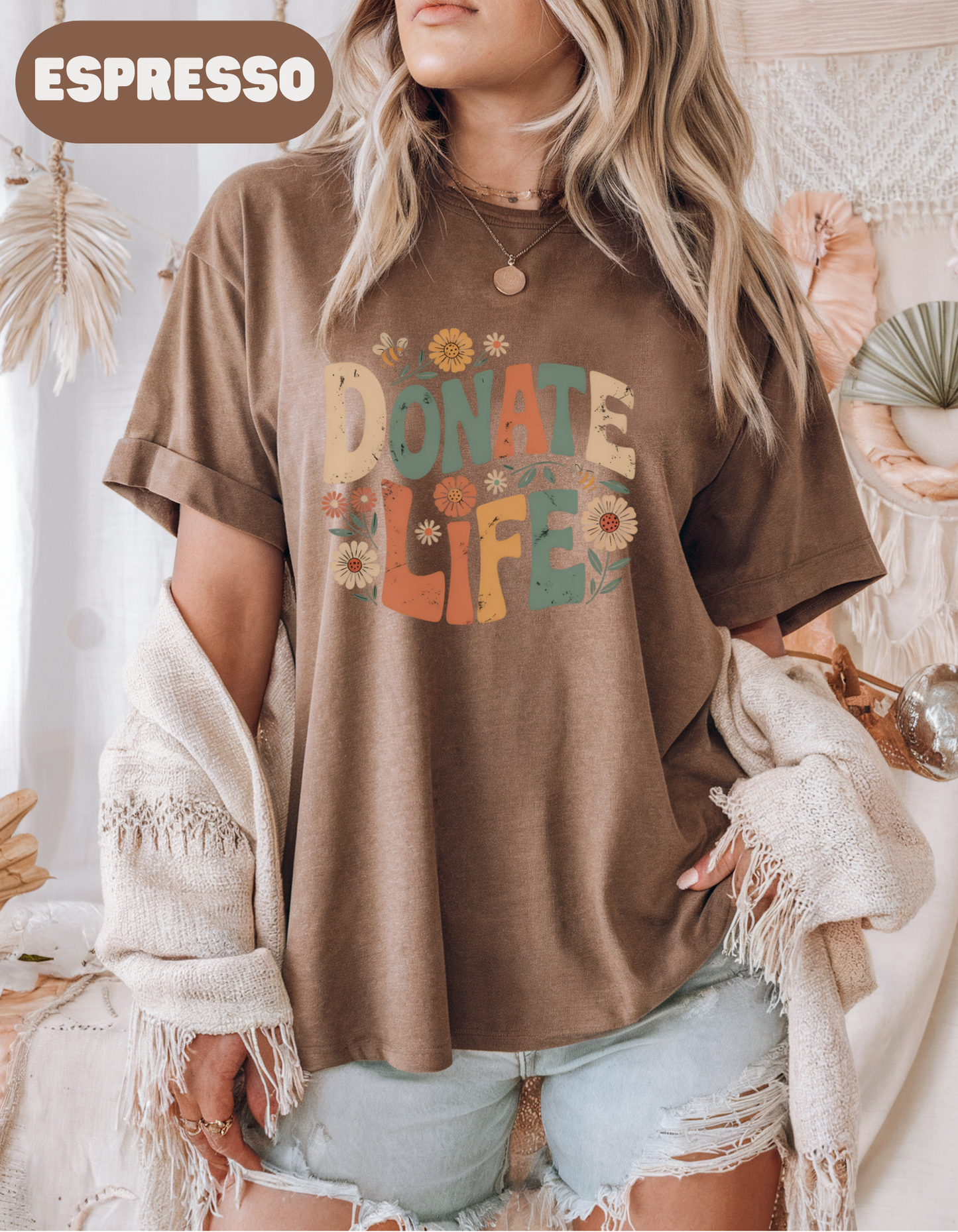 Boho Donate Life Shirt, Organ Donation Shirt, Organ Donor, Organ Transplant, Heart, Liver, Kidney, Lung, Eye, Living Donor, Gift For Nurse