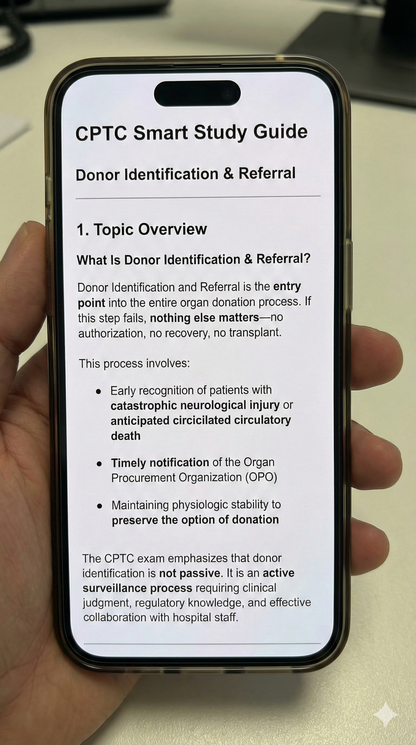 CPTC Smart Study Guide: Donor Identification & Referral (2026 Edition) - Insant Download!