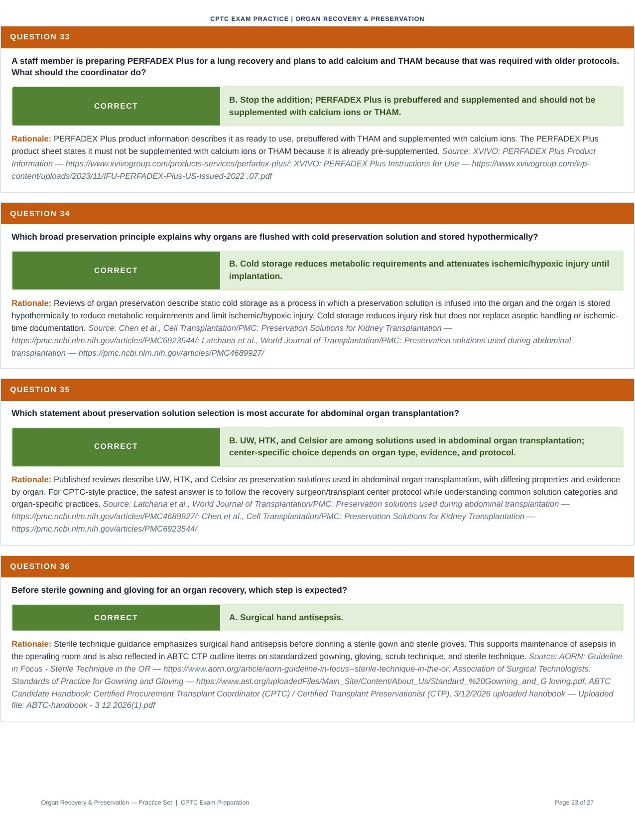Organ Recovery & Preservation - 50 CPTC Exam Questions (July 2026 Edition)