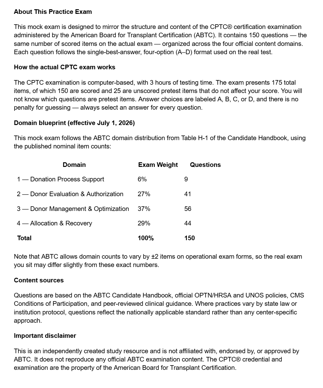 150 CPTC Exam Practice Questions - July 2026 Updated Outline