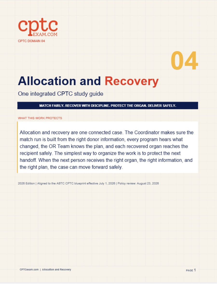 Organ Recovery & Preservation Study Guide (2026 Edition)